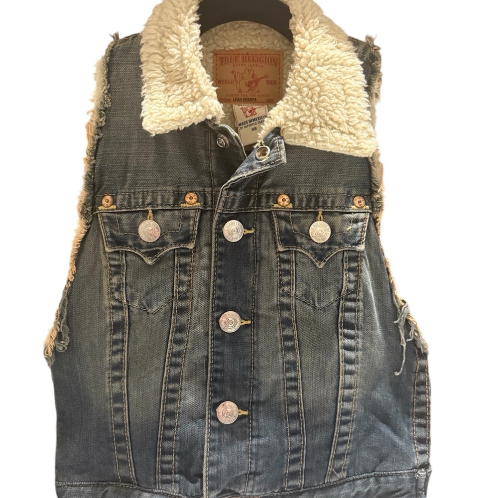 True Religion Leah Sherpa Denim Vest
